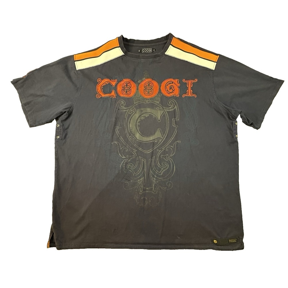 Coogi Men's 4XL Navy Graphic SS T Shirt Embroidered Logo Big Tall Cotton